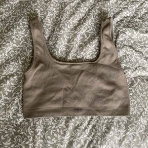 Set active box cut sports bra (sand)